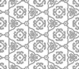 Halftone round black seamless background triangle spiral cross pattern