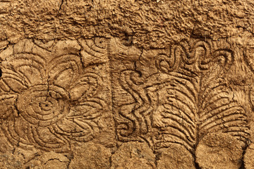 Naklejka premium Traditional Rajasthani patterned mud and straw background