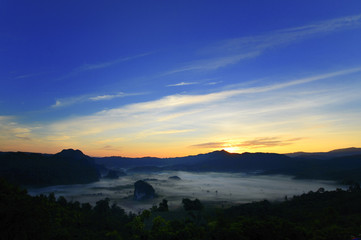 Sunset in the mountains