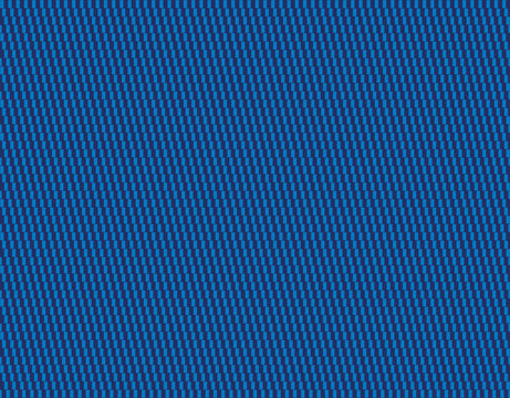 Blue textile pattern background. Cafe wall geometrical illusion tile. Seamless in all directions. Lines formed by white rectangles appear to be sloped. Isolated illustration on blue background. Vector