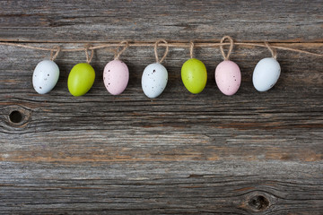 Easter composition with painted eggs