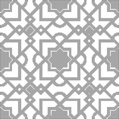 Halftone round black seamless background star check cross spiral