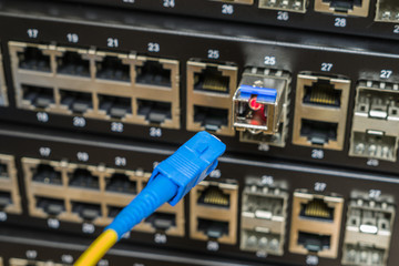 Optical internet wire is near the Switch Module