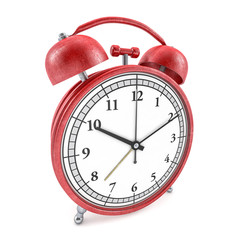 Old style alarm clock isolated on white. 3d rendering