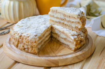 Apple pie with semolina on a vegan