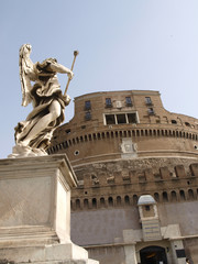 Obraz premium Castel Sant'Angelo in Rome, Italy and statue of angel