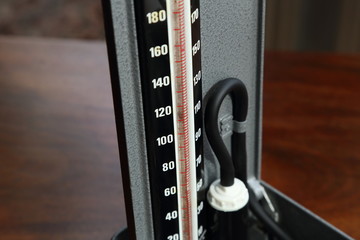 blood pressure meter on desk