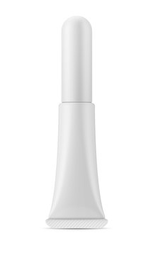 White matte plastic tube for cosmetics