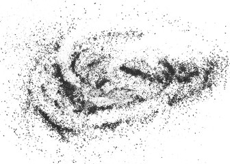 Black powder coal dust, isolated on white background
