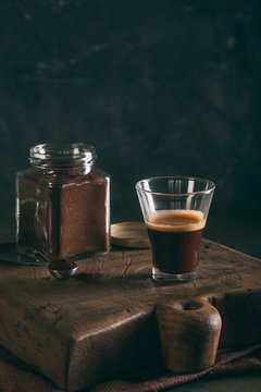 Black Coffee In A Glass