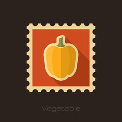 Pepper flat stamp. Vegetable vector