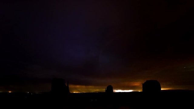 Monument Valley Storm Lightning 02 Time Lapse Stars