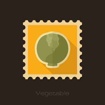 Cabbage flat stamp. Vegetable vector