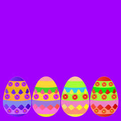 Fototapeta na wymiar Background happy easter day with eggs. Illustration.
