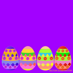 Fototapeta na wymiar Background happy easter day with eggs. Vector illustration.