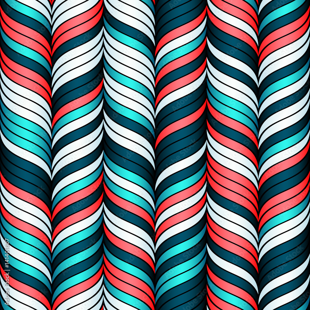 Poster abstract seamless pattern with set of wavy elements.