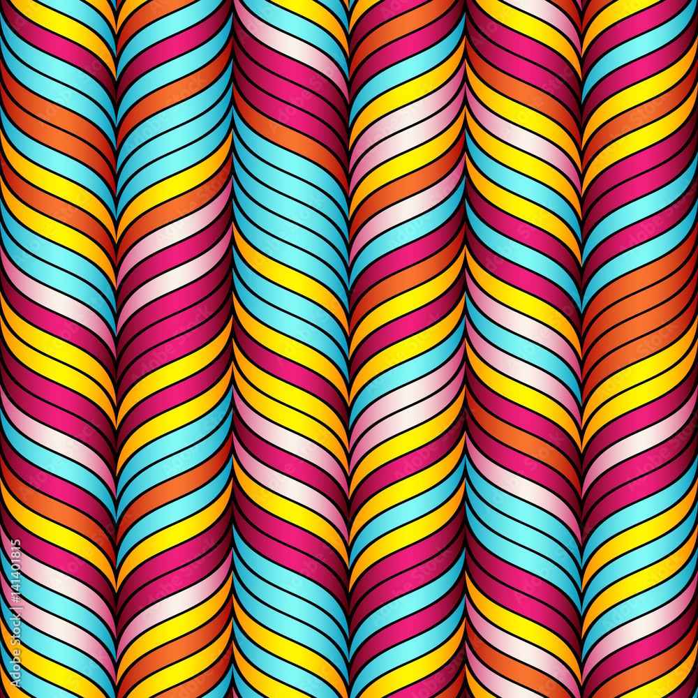 Poster abstract seamless pattern with set of wavy elements.