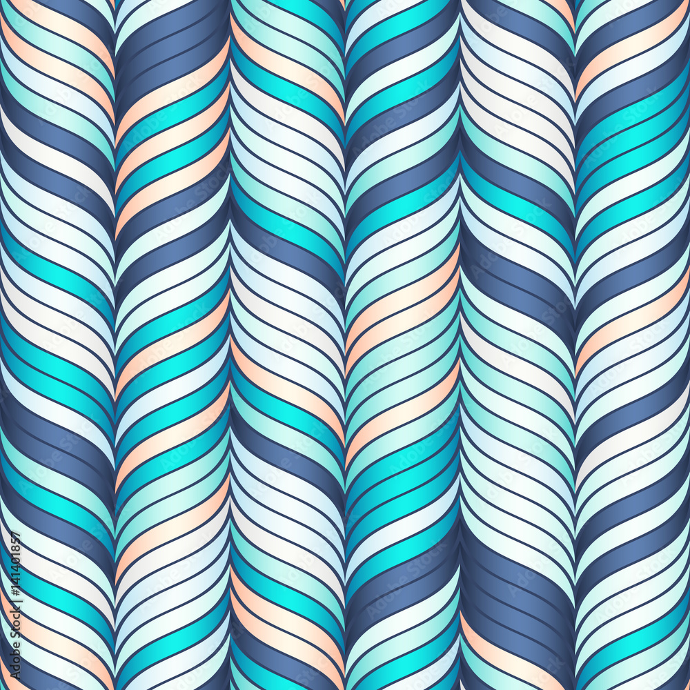 Poster abstract seamless pattern with set of wavy elements.