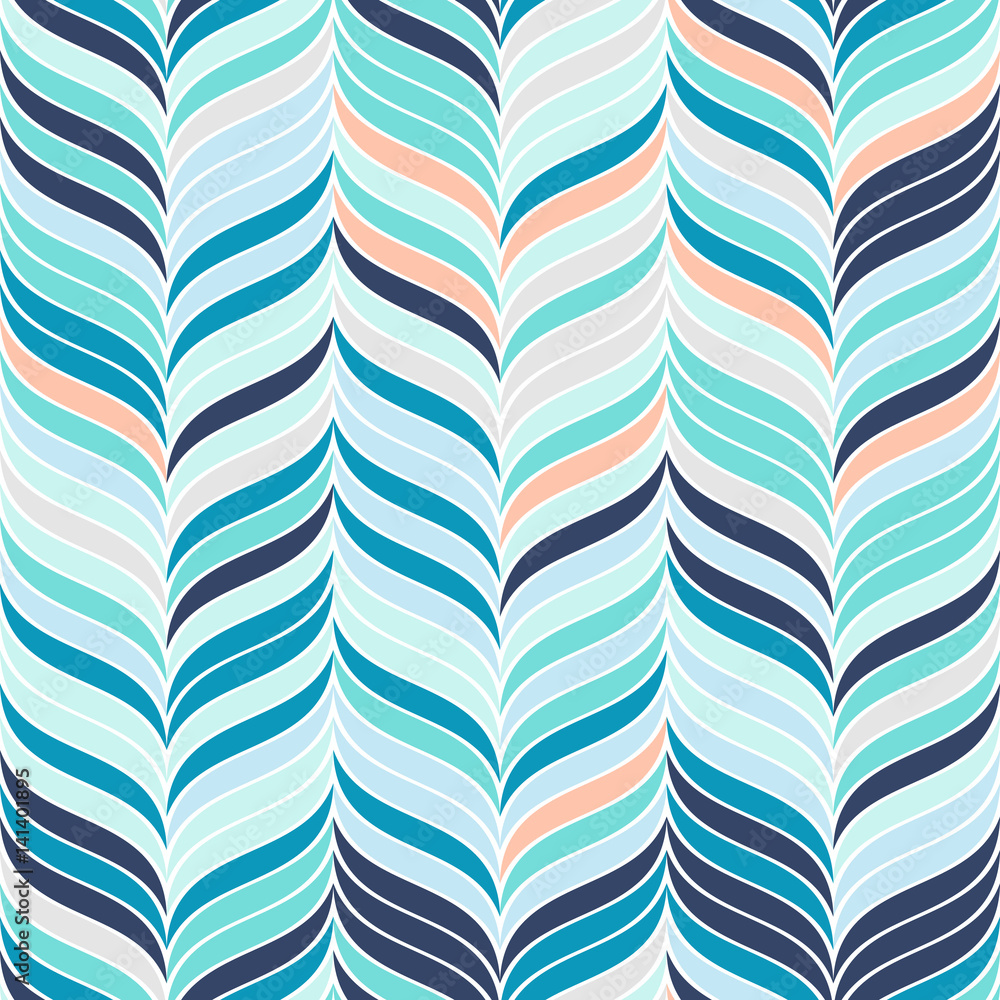 Poster abstract seamless pattern with set of wavy elements.