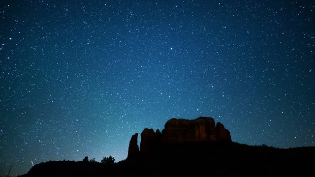 Sedona Milky Way Galaxy 04 Cathedral Rock Time Lapse Stars 