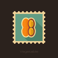 Peanut flat stamp. Vegetable vector