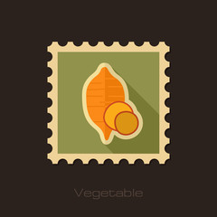 Sweet potato flat stamp. Batata. Vegetable vector