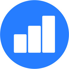 Blue trends design in a flat round button