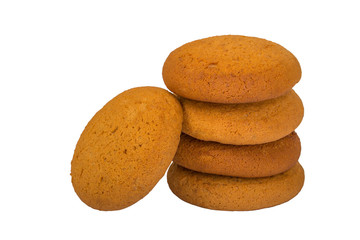 Oatmeal cookies, honey oatmeal cookies, handmade cookies, cookies isolated on white background