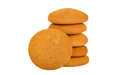 Oatmeal cookies, honey oatmeal cookies, handmade cookies, cookies isolated on white background
