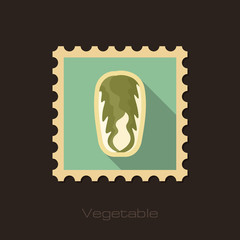 Chinese Cabbage flat stamp. Vegetable vector