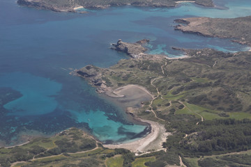 Minorque, vue aérienne du parc naturel d'es grau