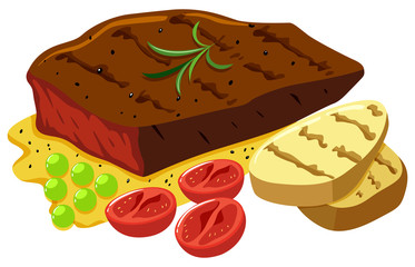 Beef steak and vegetables