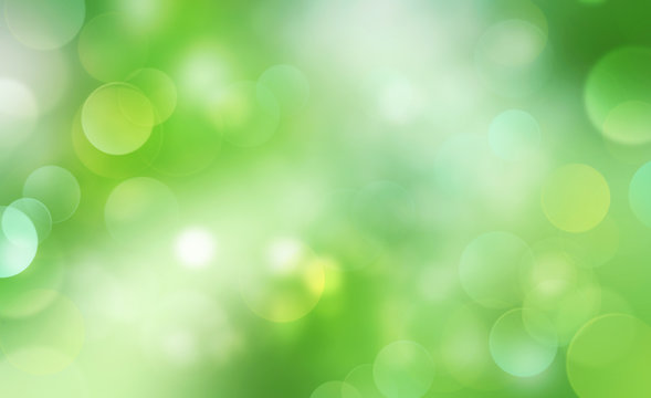 Green blur spring bokeh background.