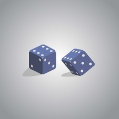 Two dice on a light gray background