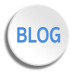 Blue blog in round white button with shadow