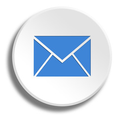 Blue email in round white button with shadow