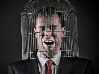 Closed in a cage, concept