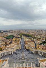View of St. Peter Square and Rome, Vatican