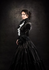 Stylized portrait of a victorian lady in black