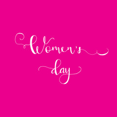 Greeting card - International Happy Women's Day. 8 March holiday background with lettering. Trendy design template for party flyer or banner. Vector illustration.