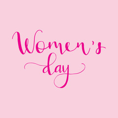 Greeting card - International Happy Women's Day. 8 March holiday background with lettering. Trendy design template for party flyer or banner. Vector illustration.