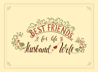 Handwriting vector lettering quote.