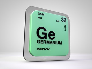 Germanium- Ge - chemical element periodic table 3d render