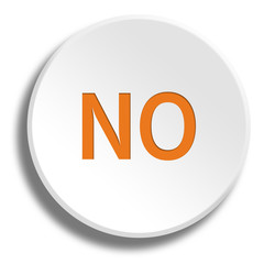 Orange no in round white button with shadow