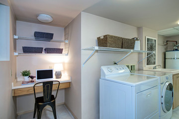 Laundry room and office combo
