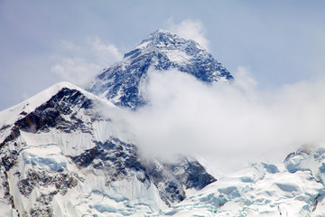 Fototapeta na wymiar View of top of Mount Everest from Kala Patthar