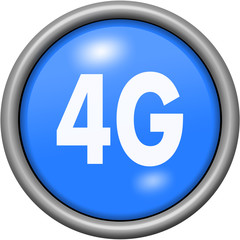 Blue design 4G in round 3D button