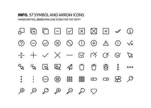 Symbols mini line, illustrations, icons