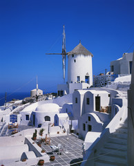 Naklejka premium Windmühle auf Santorin 