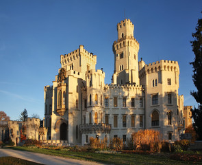 Fototapeta na wymiar Hluboka Castle in Hluboka nad Vltavou. Czech Republic